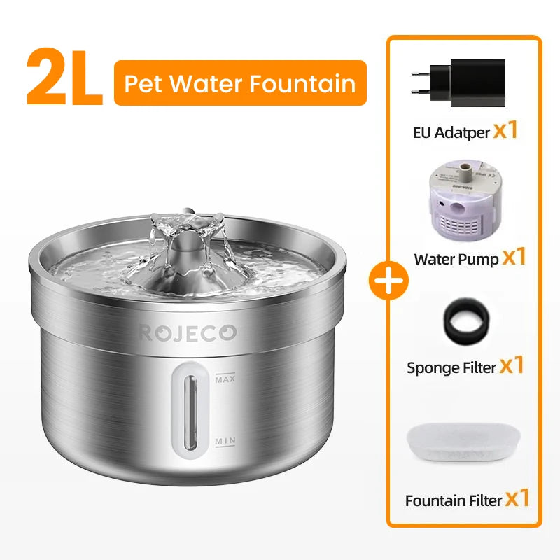 Stainless Steel Double Filtration Cat Fountain
