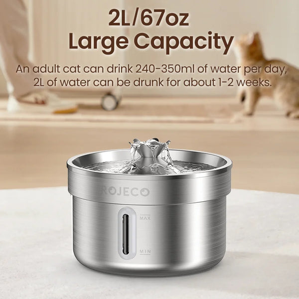 Stainless Steel Double Filtration Cat Fountain