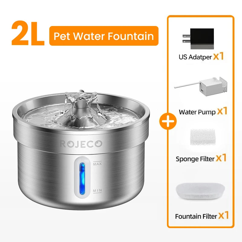 Stainless Steel Double Filtration Cat Fountain