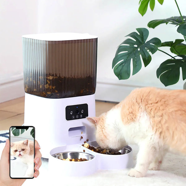 Double Bowl Smart Pet Feeder with Camera