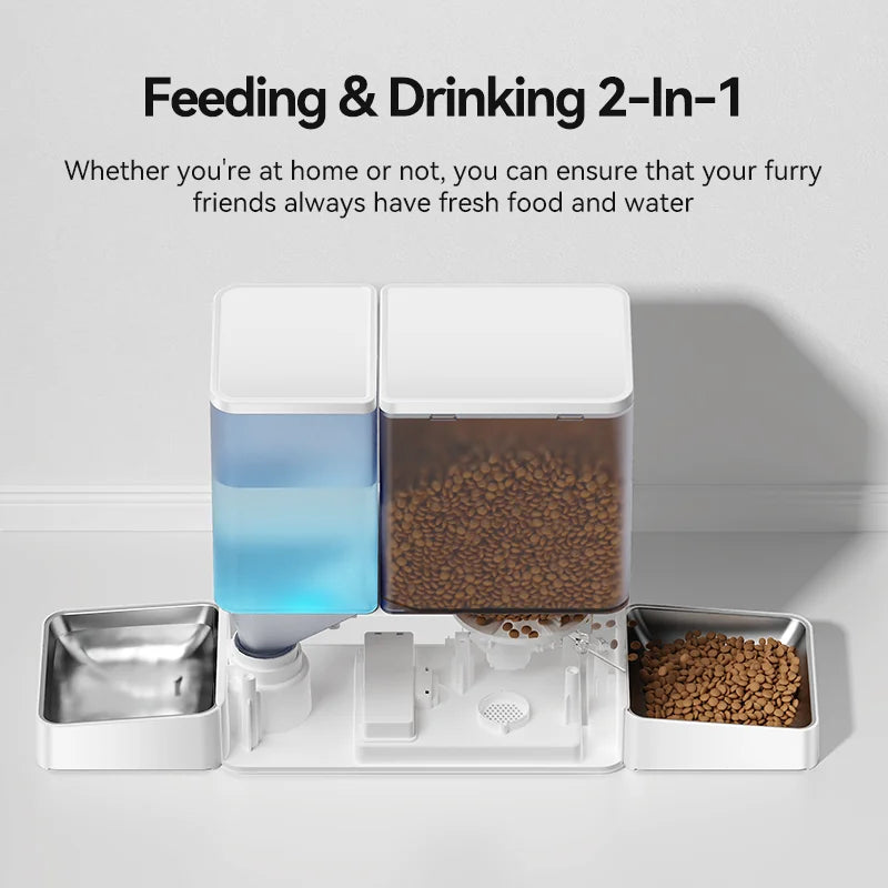2-in-1 Pet Feeder & Water Fountain