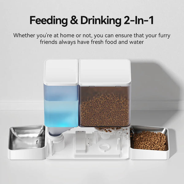 2-in-1 Pet Feeder & Water Fountain