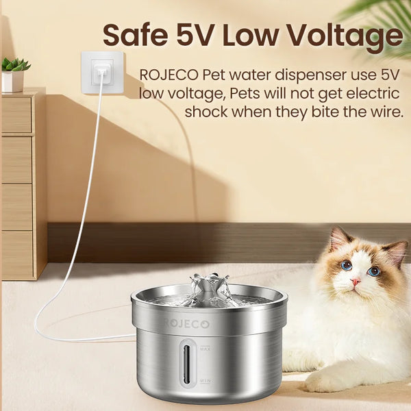 Stainless Steel Double Filtration Cat Fountain