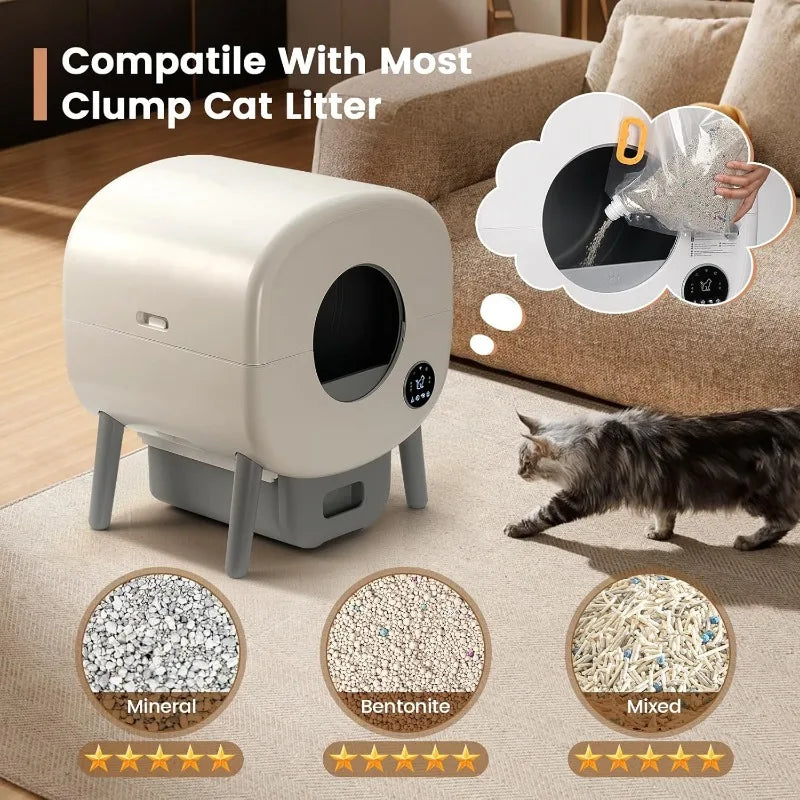 Extra Large Self-Cleaning Cat Litter Box