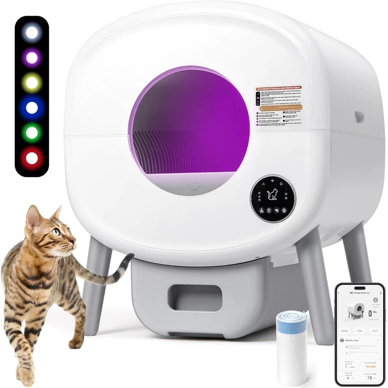 Extra Large Self-Cleaning Cat Litter Box