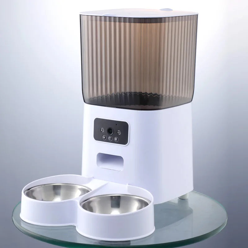 Double Bowl Smart Pet Feeder with Camera